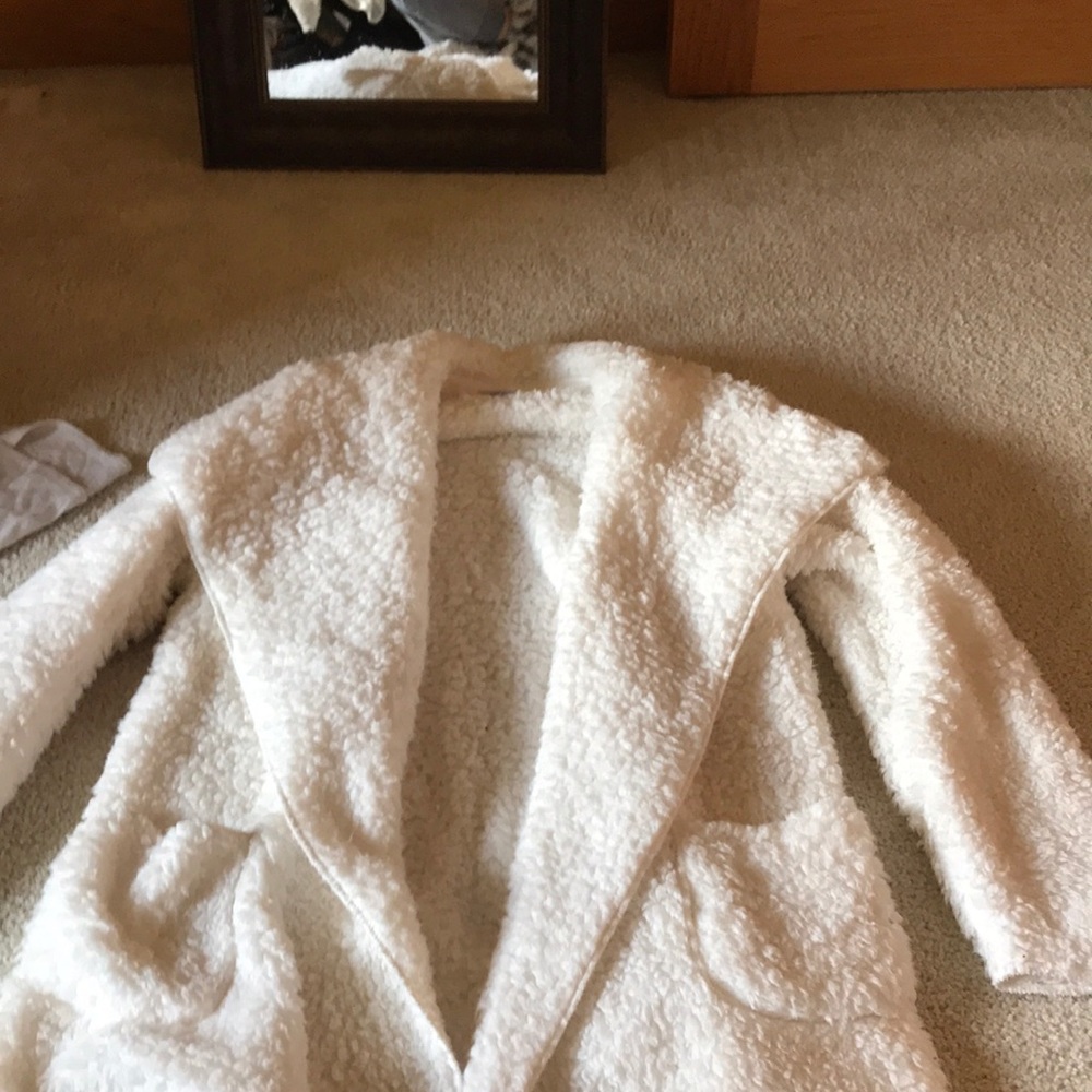 White Sherpa cardigan